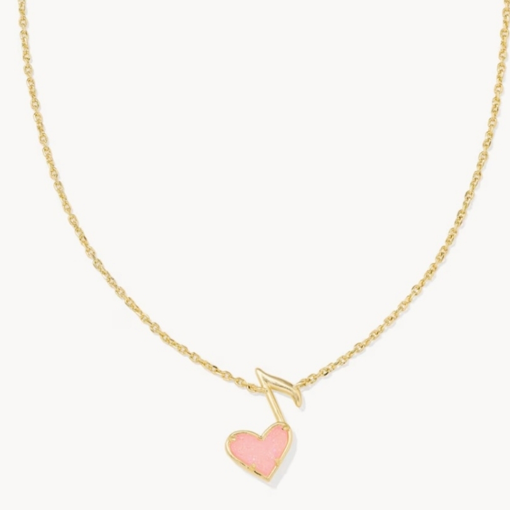 Dolly Parton x Kendra Scott Gold Ari Heart Music Note Short Pendant Necklace